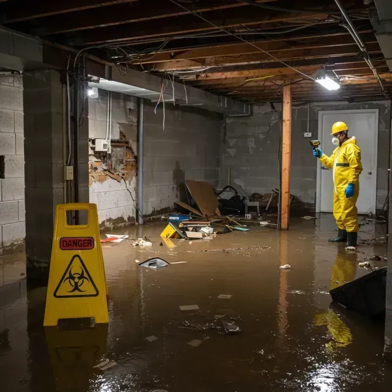 Flooded Basement Electrical Hazard in Badin, NC Property