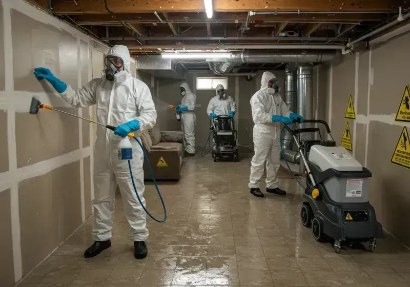 Basement Moisture Removal and Structural Drying process in Badin, NC